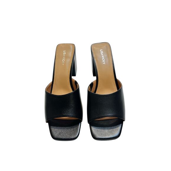 Lisa Vicky Vital Platform Slide Sandal Shoe 9 Black - Picture 2 of 9